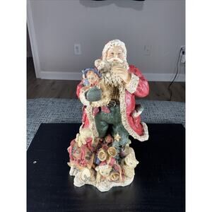 Vintage Santa With Cats Antique Figurine Kitty Cat Toys Santa Christmas Decor